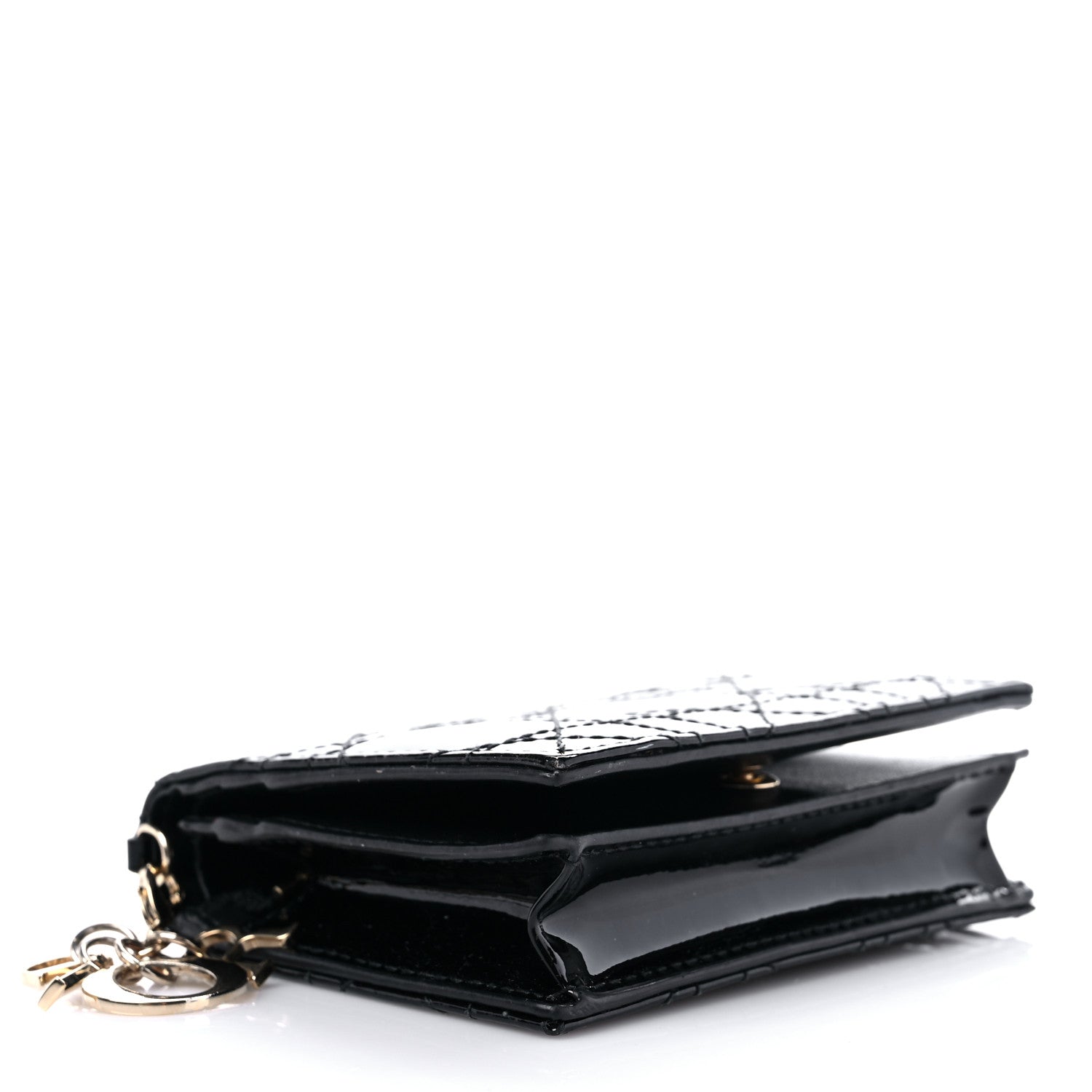 Christian Dior Patent Cannage Mini Lady Dior Wallet Black 4 of 8