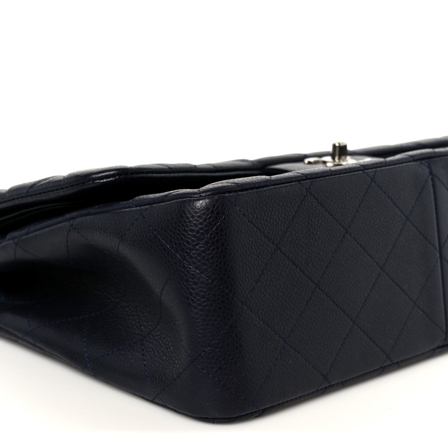 Chanel Caviar Quilted Jumbo Double Flap Navy Blue 10 of 12
