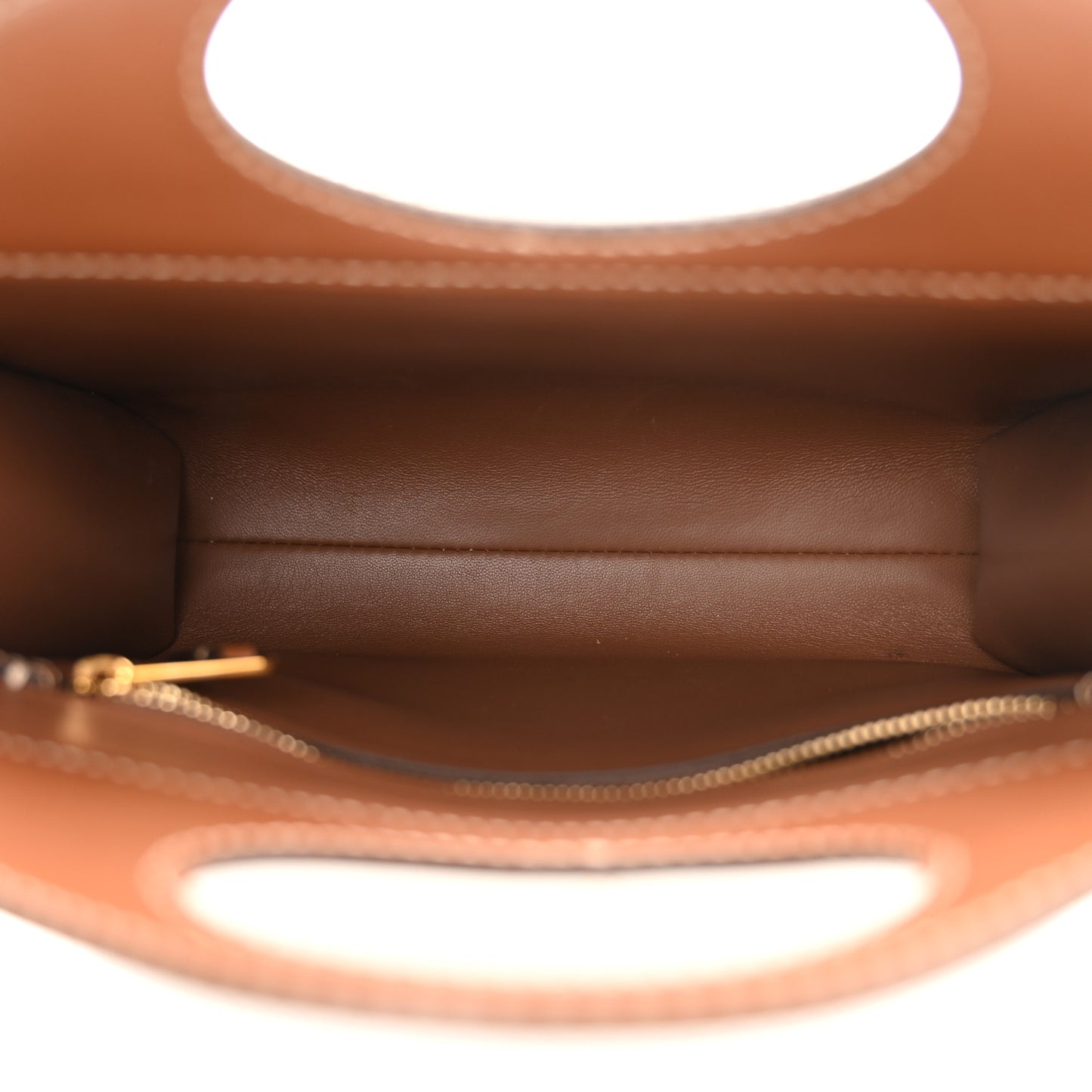 Canvas Smooth Calfskin Two Tone Mini Pocket Bag Natural Malt Brown