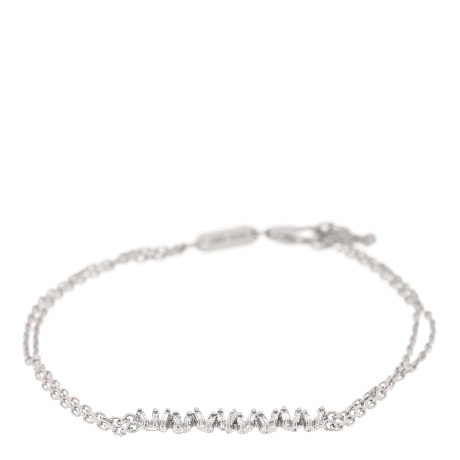 Suzanne Kalan 18K White Gold Diamond Classic Bar Bracelet 1 of 3