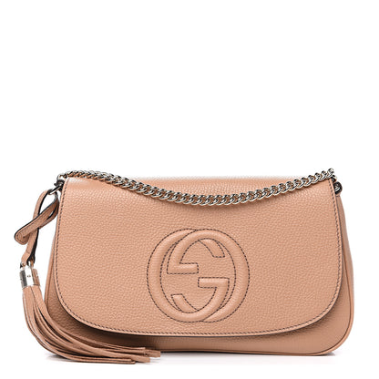 Gucci Pebbled Calfskin Medium Soho Flap Crossbody Camelia 1 of 9