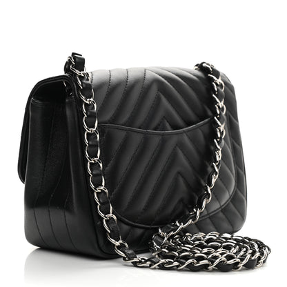 Chanel Lambskin Chevron Quilted Mini Square Flap Black 3 of 9