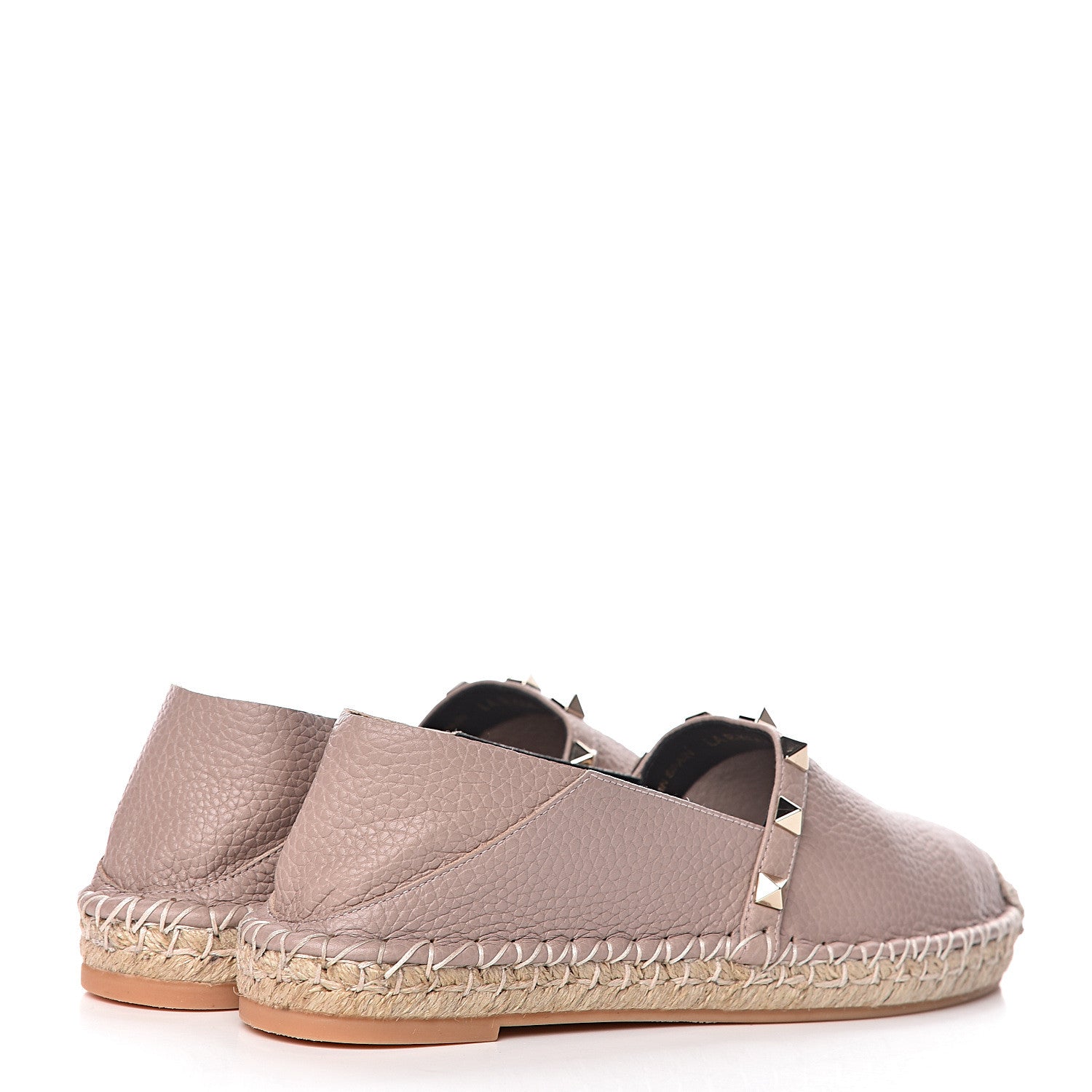 Valentino Garavani Pebbled Calfskin Rockstud Espadrilles 35 Poudre 4 of 8
