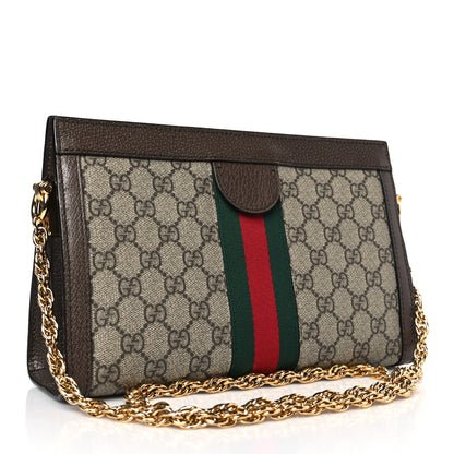 Gucci GG Supreme Monogram Web Small Ophidia Chain Shoulder Bag Brown 3 of 9