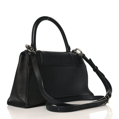 Balenciaga Grained Calfskin Small Hourglass Top Handle Bag Black 3 of 12