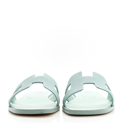 Hermes Epsom Oran Sandals 38 Vert Embrun 2 of 8