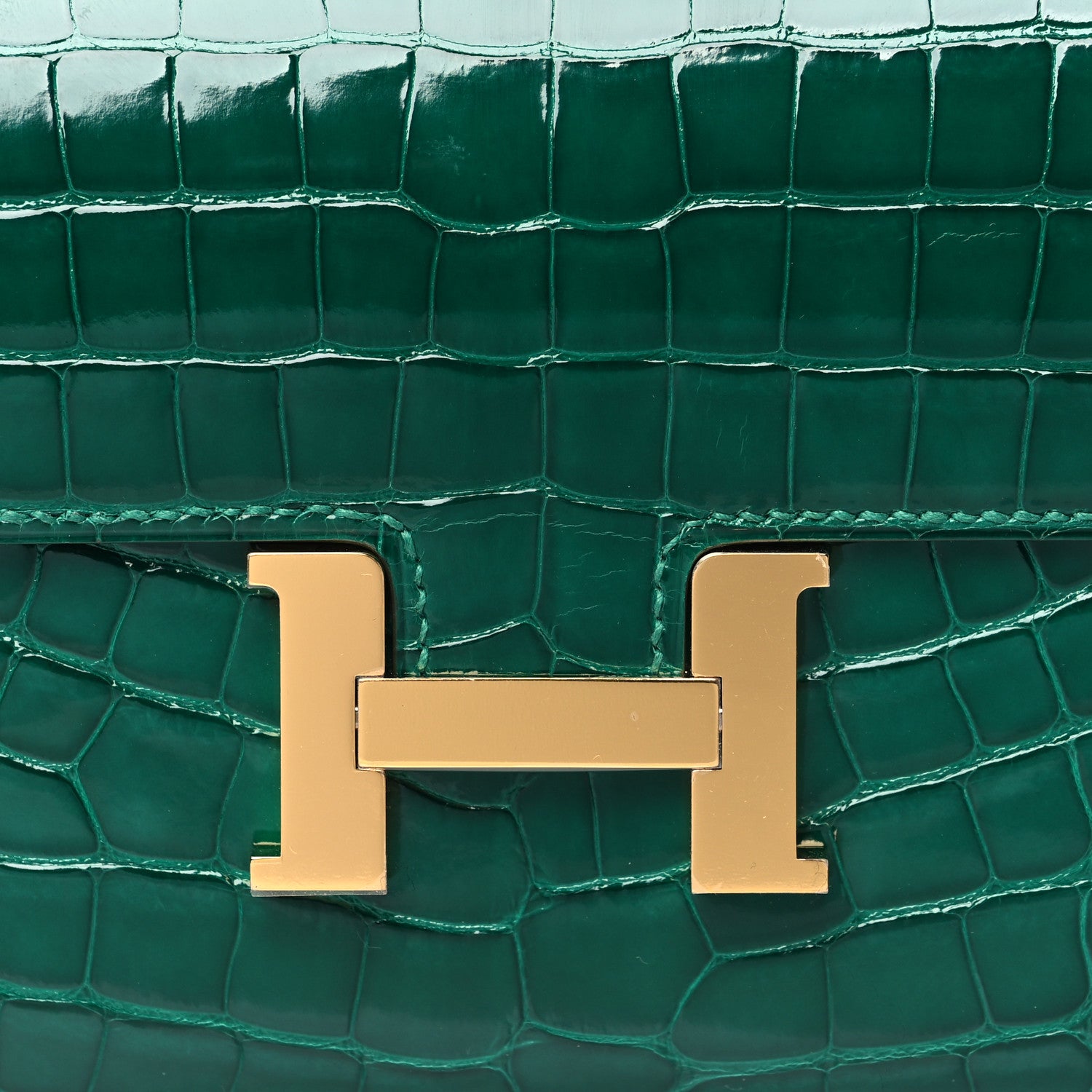 Hermes Shiny Alligator Constance Long Wallet Vert Emeraude 17 of 18