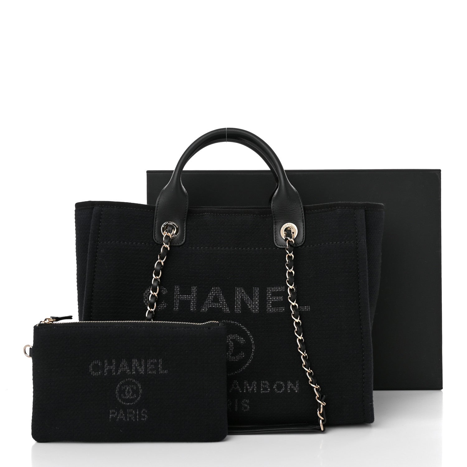 Chanel Mixed Fibers Small Deauville Tote Black 12 of 12