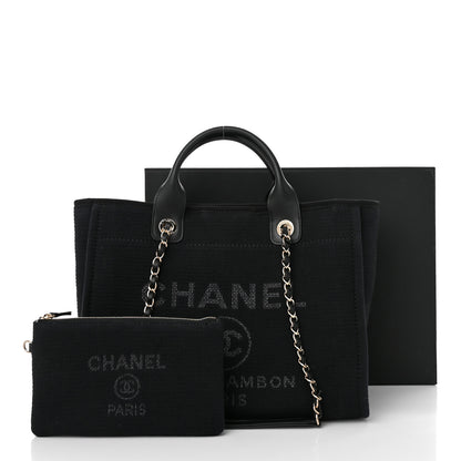 Chanel Mixed Fibers Small Deauville Tote Black 12 of 12
