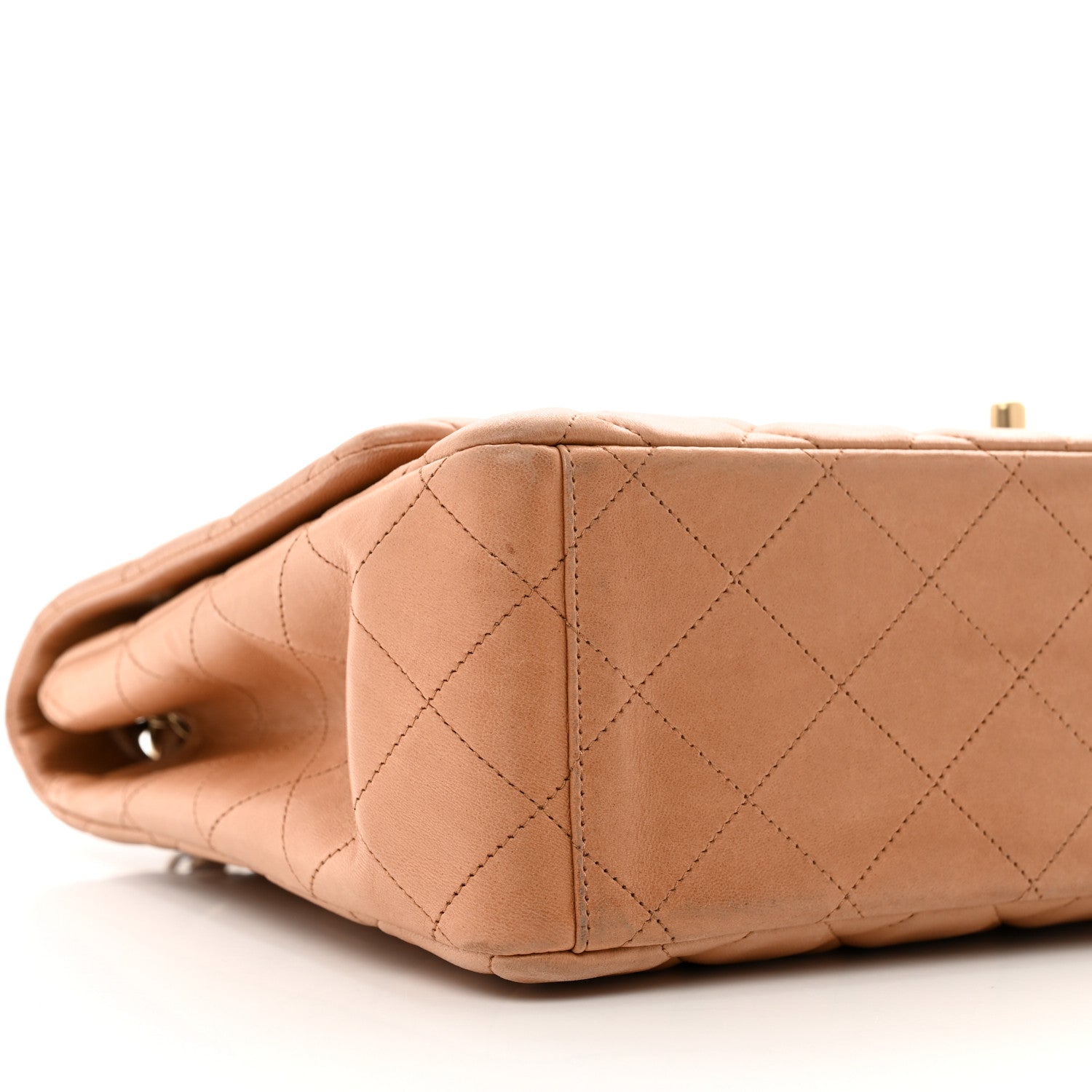 Chanel Lambskin Quilted Maxi Single Flap Dark Beige 10 of 12