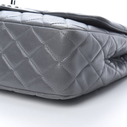 Chanel Lambskin Quilted Jumbo Single Flap Grey 10 of 14