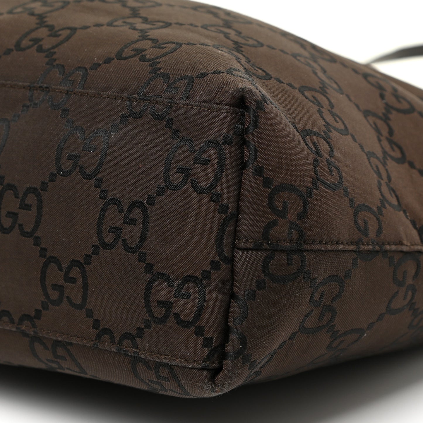 Nylon Monogram Flat Messenger Bag Brown