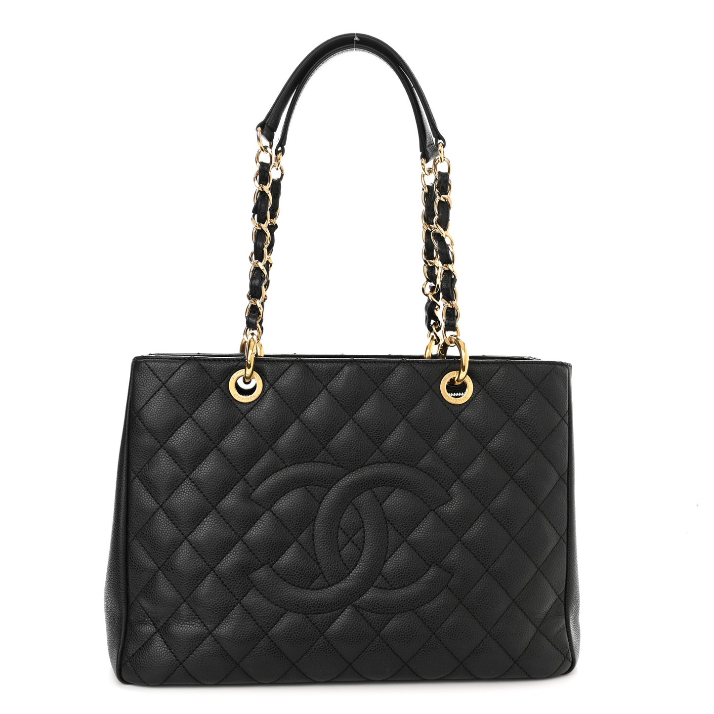 Caviar Quilted Grand Shopping Tote GST Black
