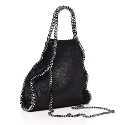 Stella McCartney Shaggy Deer Embroidered Palm Tree Mini Falabella Tote Black 3 of 10
