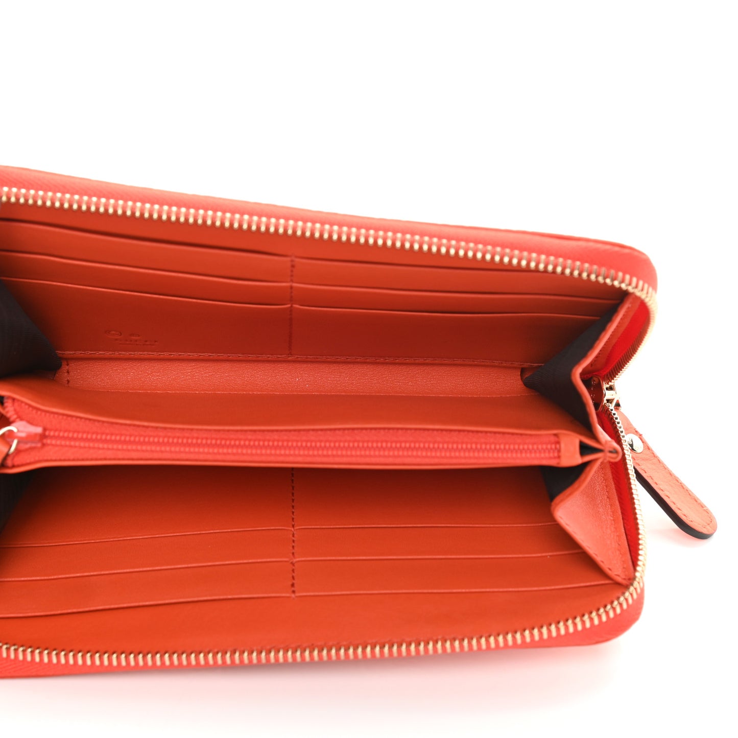 Microguccissima Zip Around Wallet Sun Orange