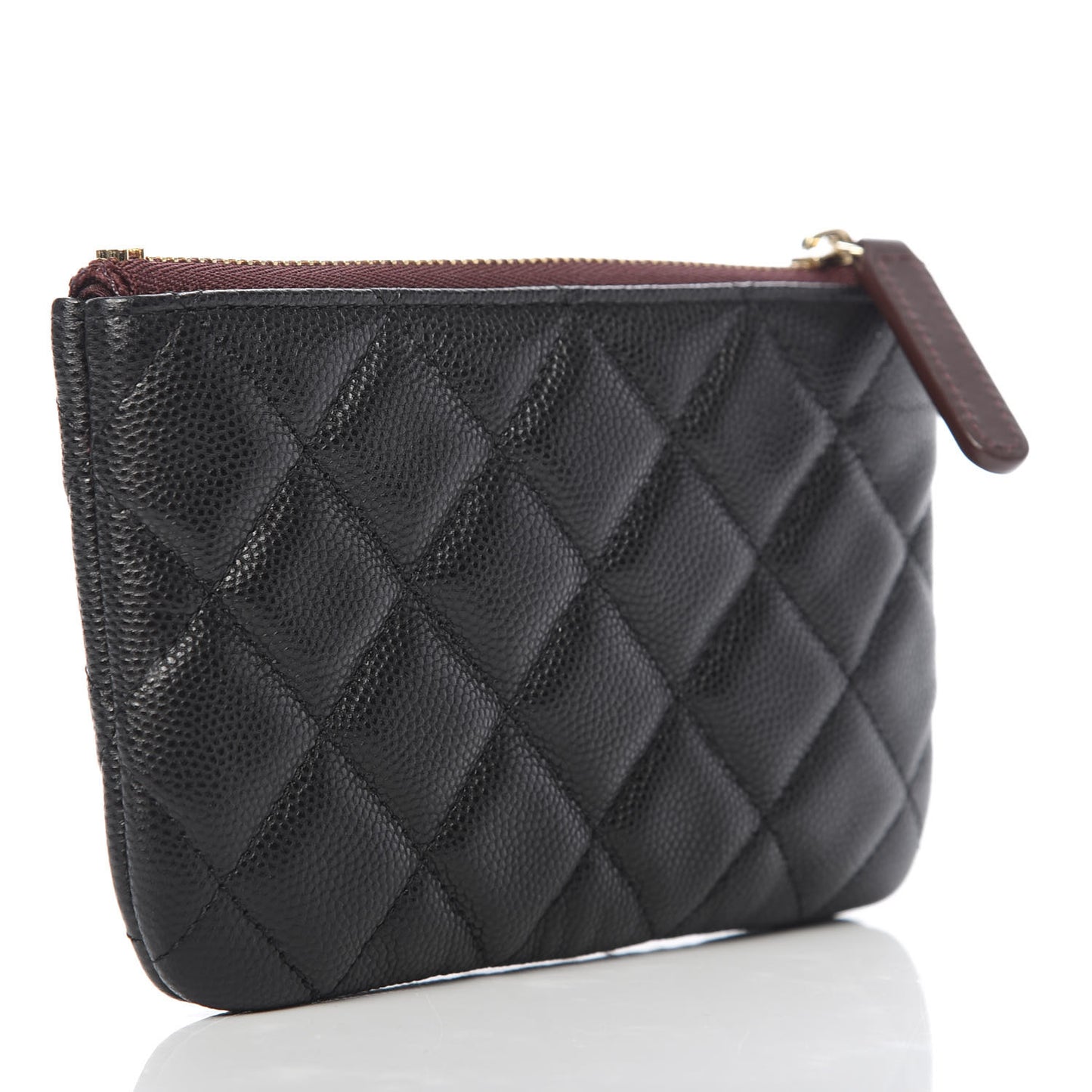 Caviar Quilted Small Cosmetic Case Black
