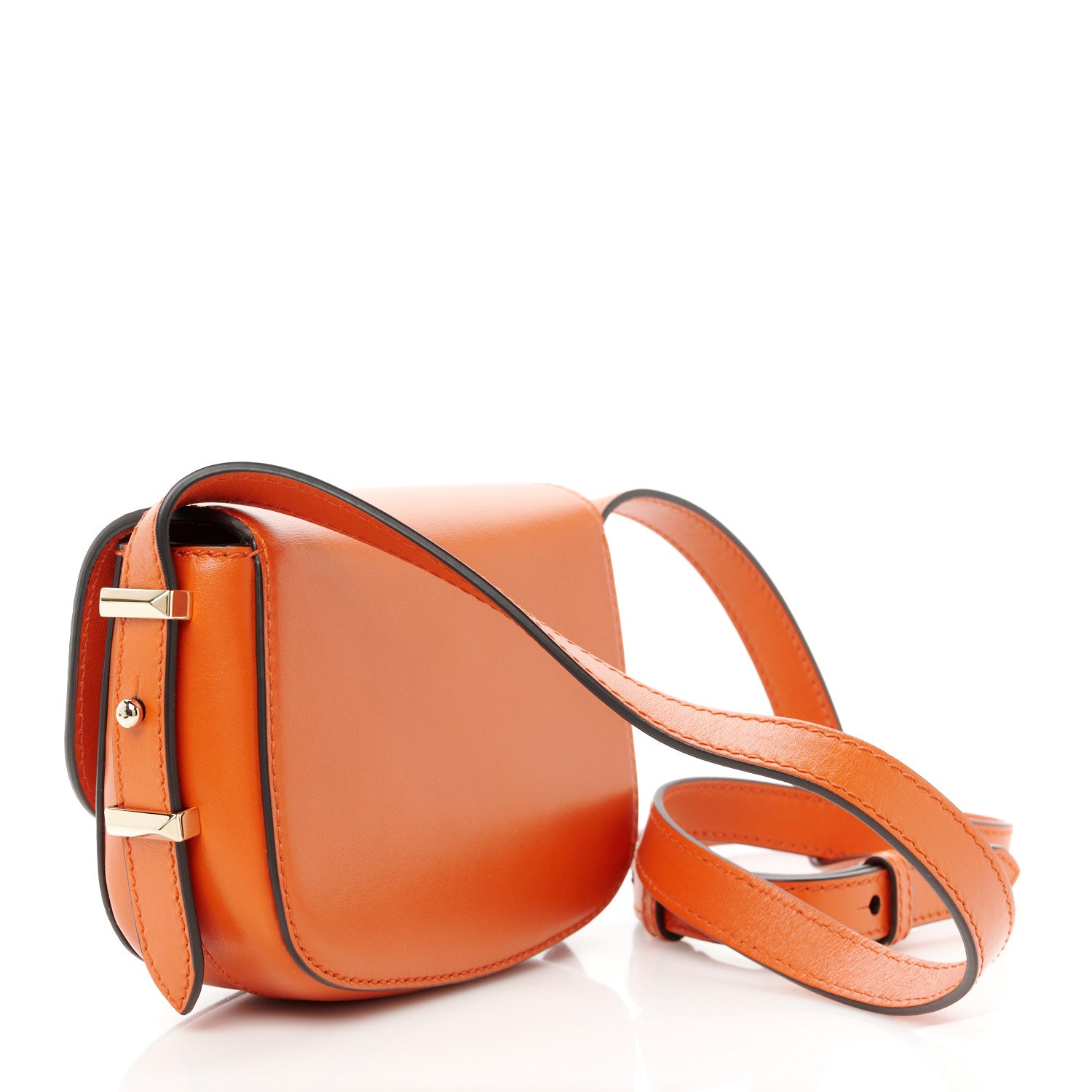 Jimmy Choo Shiny Calfskin Varenne Satchel Amber Orange 3 of 9