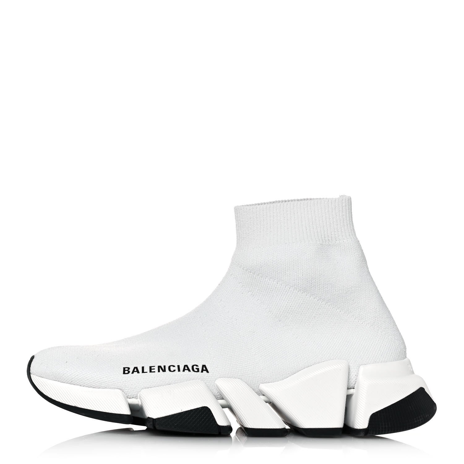 Balenciaga Technical 3D Recycled Knit Bi-Color Sole Womens Speed 2.0 Sneakers 35 White Black 1 of 10