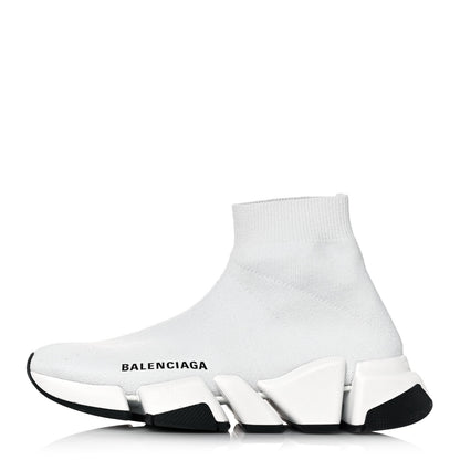 Balenciaga Technical 3D Recycled Knit Bi-Color Sole Womens Speed 2.0 Sneakers 35 White Black 1 of 10