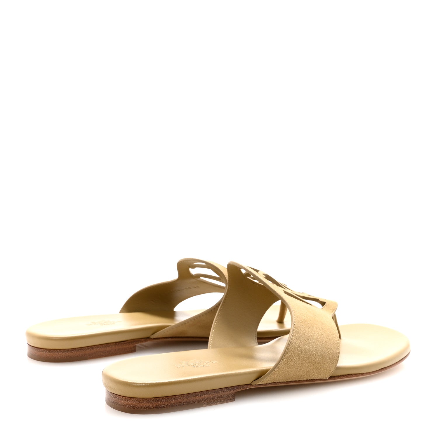 Hermes Suede Goatskin Womens Mage Sandals 38.5 Beige Albatre 5 of 9