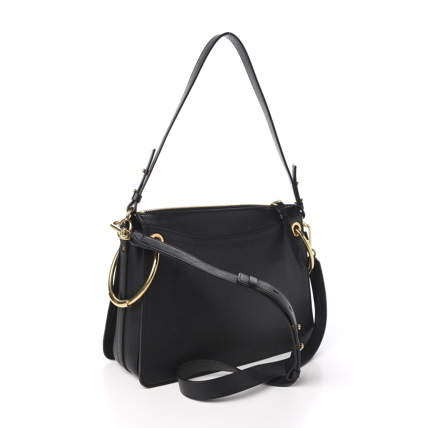 Calfskin Suede Medium Roy Bag Black