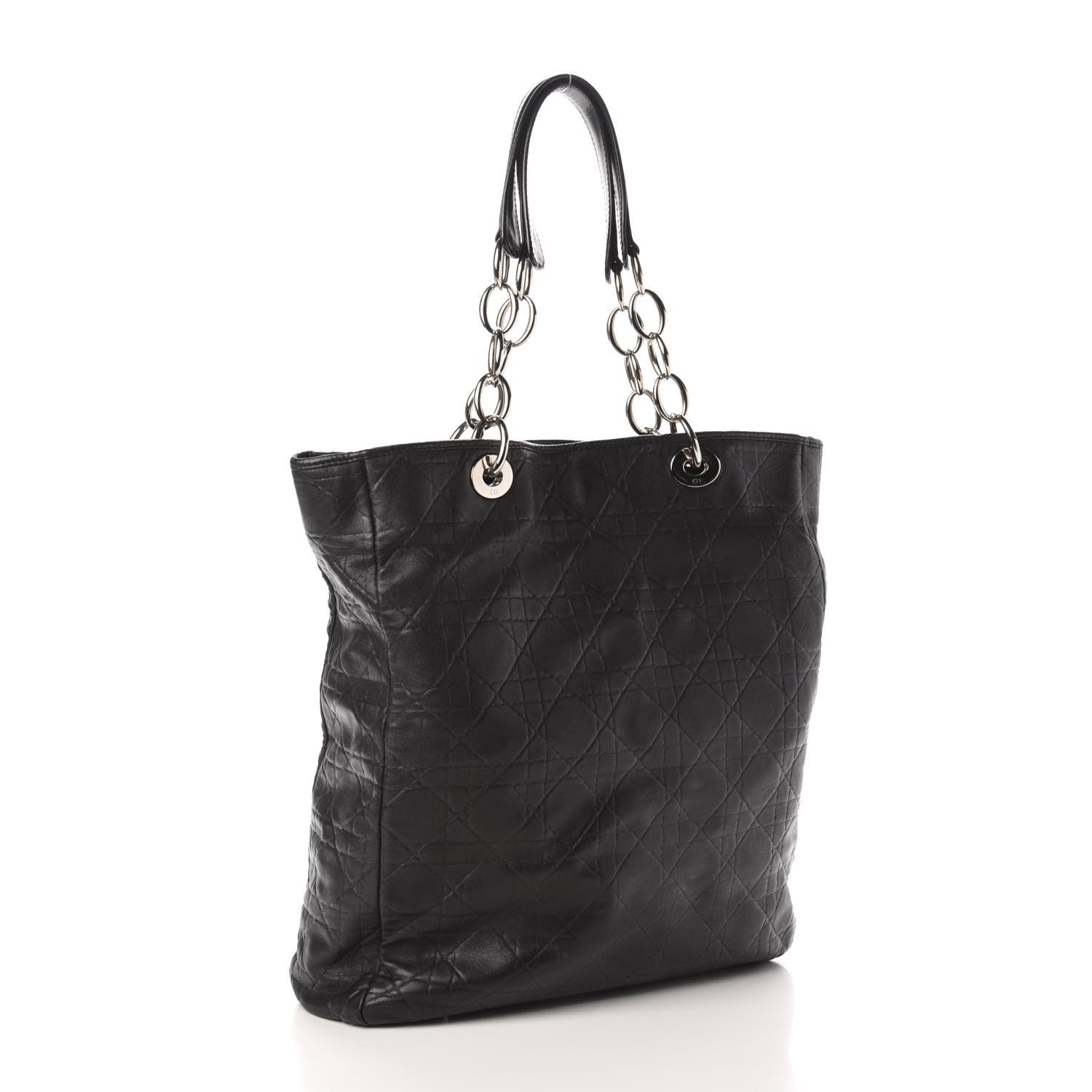 Christian Dior Lambskin Cannage Shopper Tote Black 3 of 14