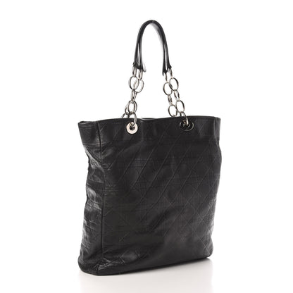 Christian Dior Lambskin Cannage Shopper Tote Black 3 of 14