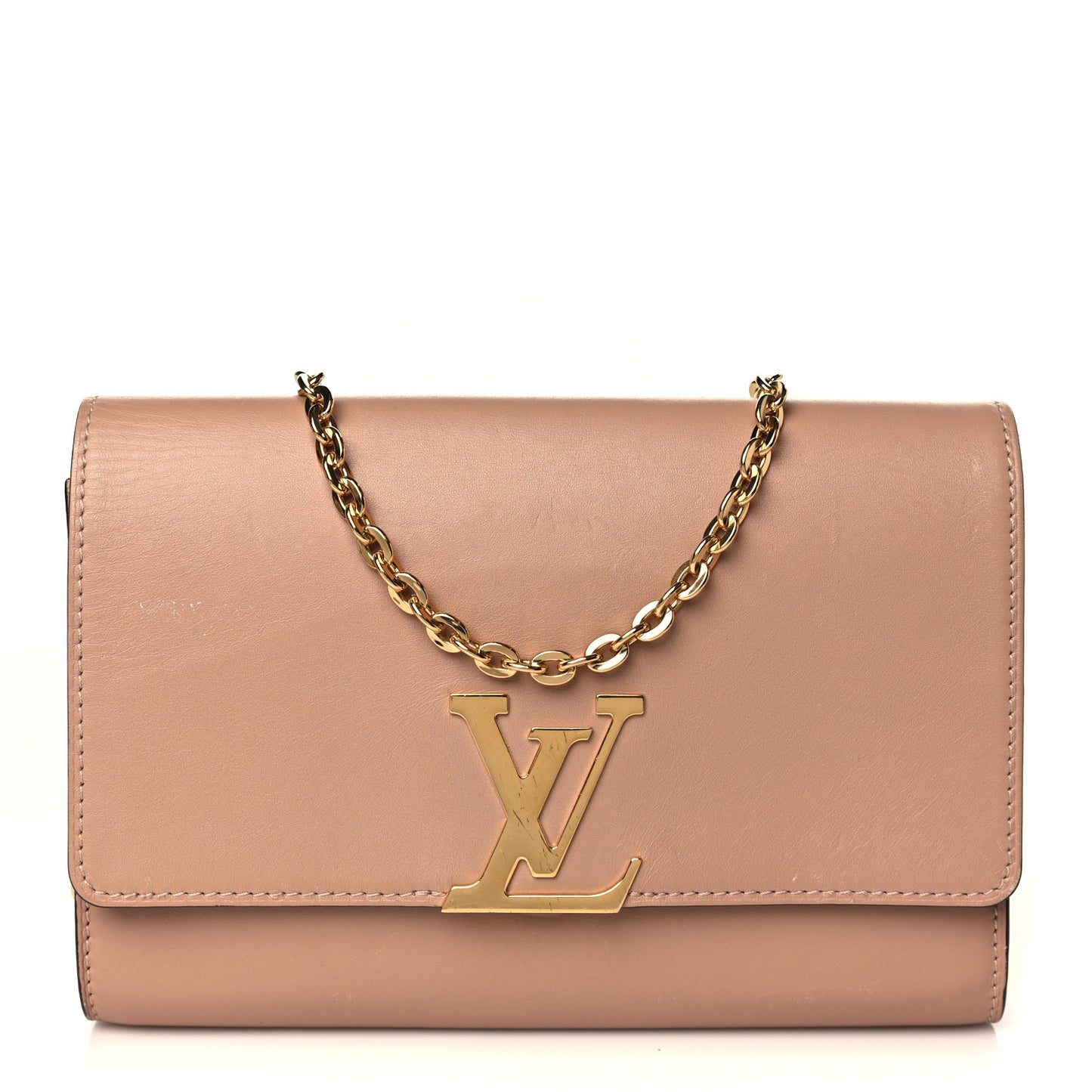 Calfskin Chain Louise GM Nude