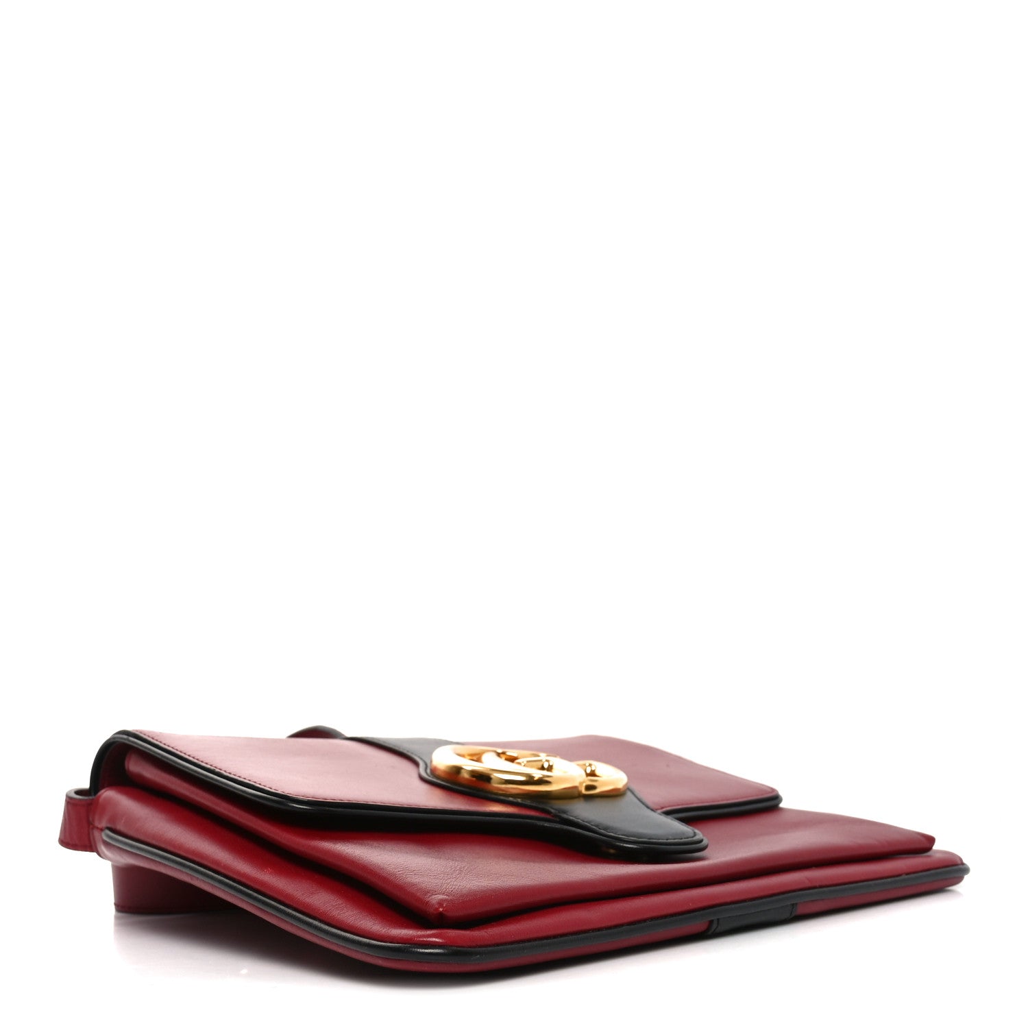 Gucci Calfskin Medium Arli Flap Shoulder Bag New Cherry Red Black 4 of 10