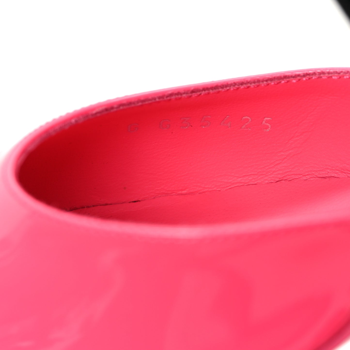 Patent Calfskin CC Pumps 37 Pink Black