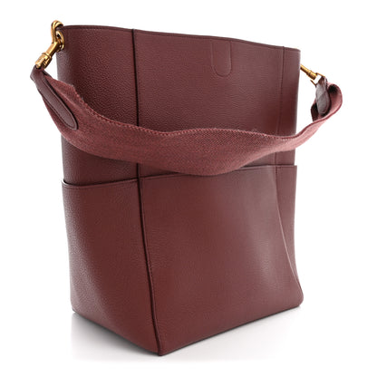 Celine Soft Grained Calfskin Sangle Bucket Bag Light Burgundy 2 of 10