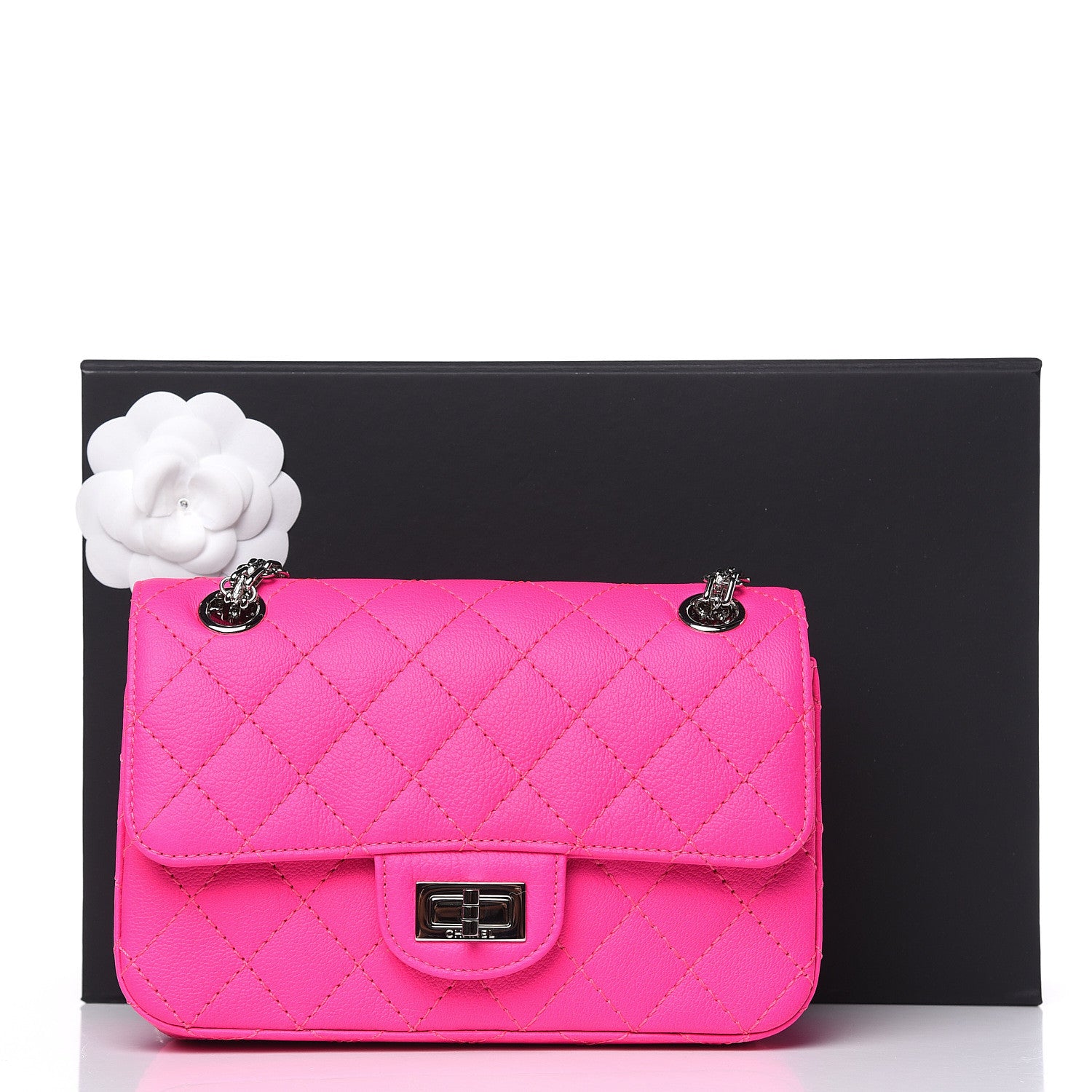 Chanel Goatskin Quilted 2.55 Reissue Mini Flap Fluorescent Pink 11 of 11