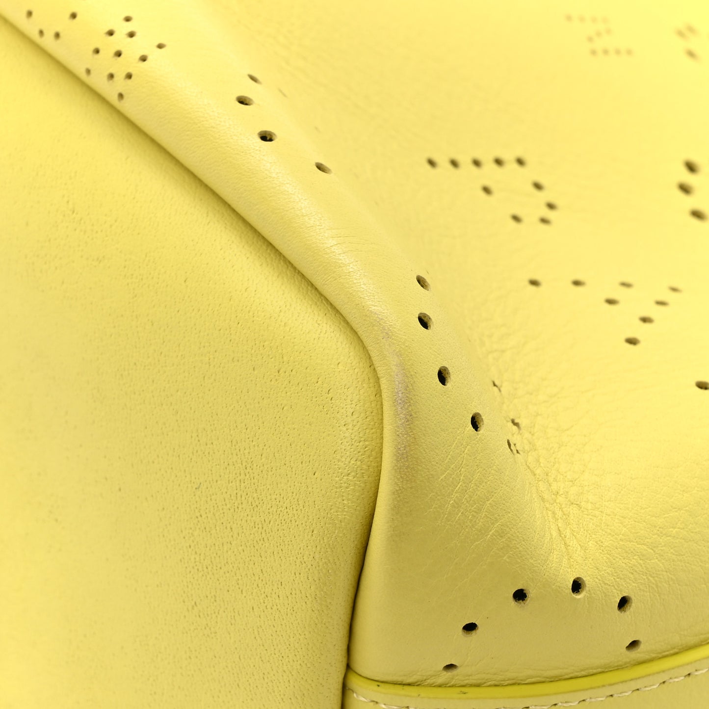Calfskin Small Logo Eyelets Shopping Tote Yellow