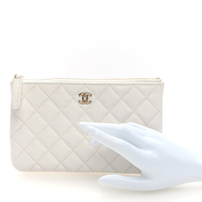 Chanel Caviar Quilted Cosmetic Case White 2 of 7