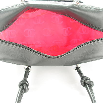 Chanel Calfskin Quilted Large Cambon Bowler Black White 5 of 7