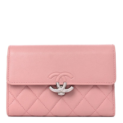 Chanel Lambskin Quilted CC Box Flap Wallet Light Pink 1 of 10
