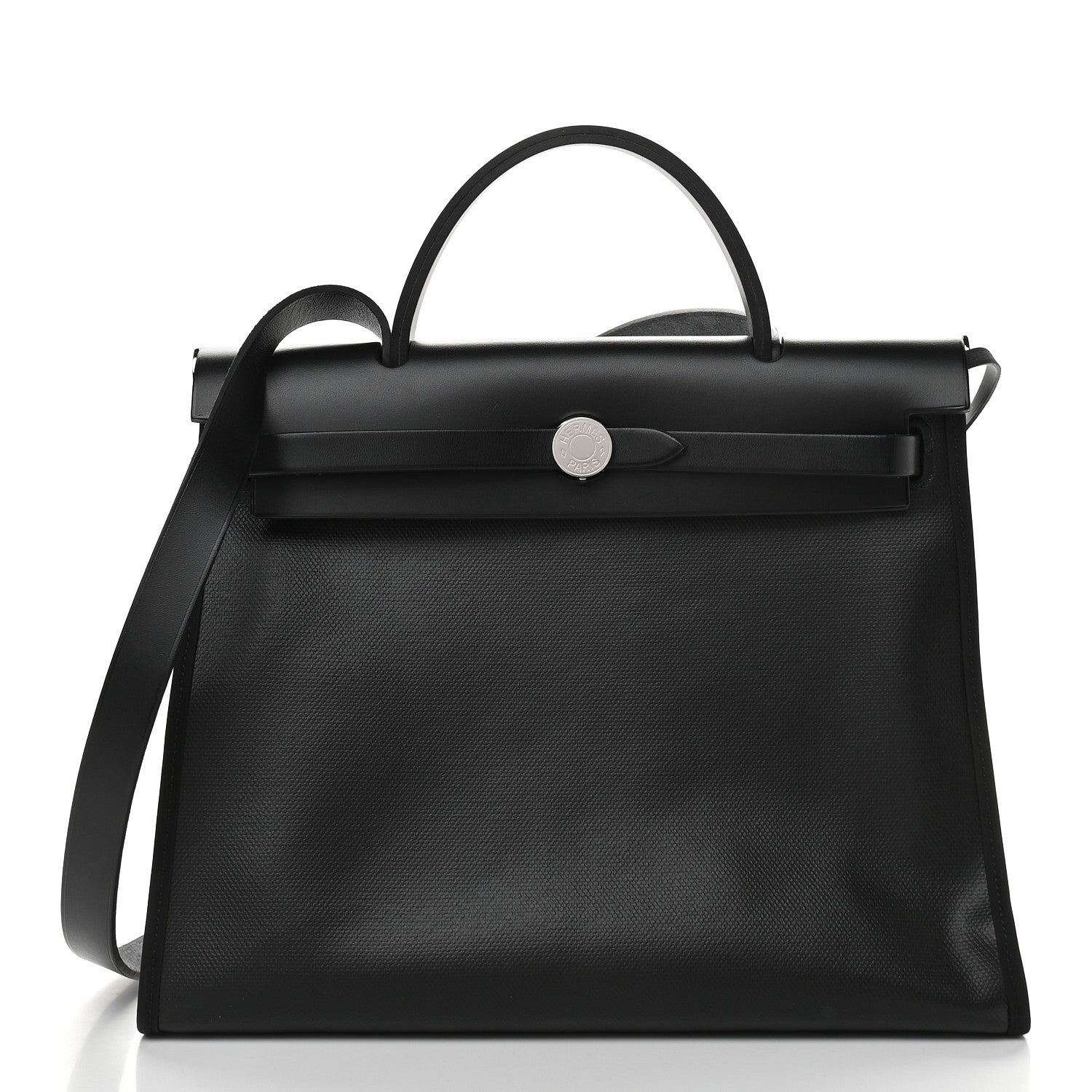 Hermes Toile H Berline Vache Hunter Herbag Zip PM 31 Black Ecru 3 of 12