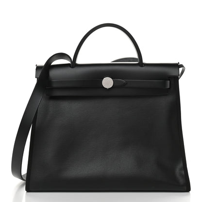 Hermes Toile H Berline Vache Hunter Herbag Zip PM 31 Black Ecru 3 of 12