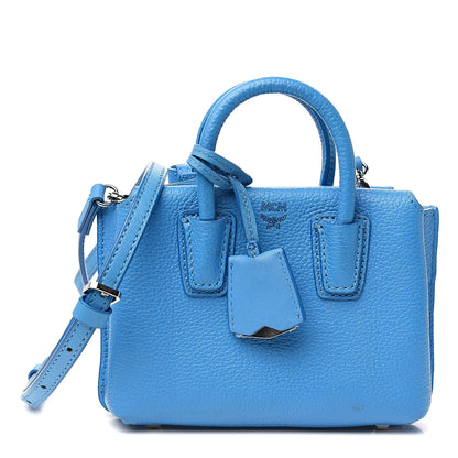 MCM Grained Calfskin X-Mini Milla Tote Tile Blue 1 of 10