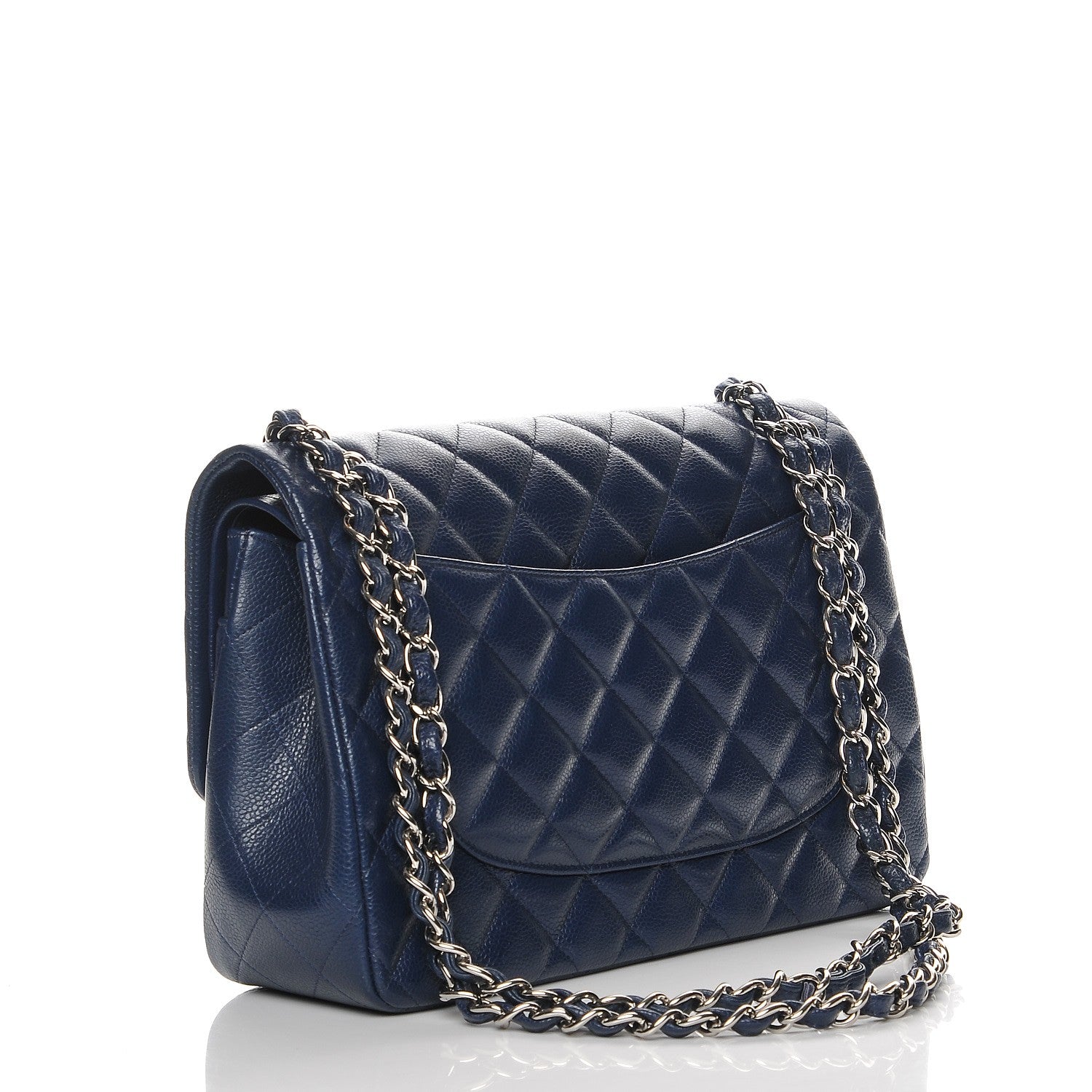 Chanel Caviar Quilted Jumbo Double Flap Navy Blue 3 of 7