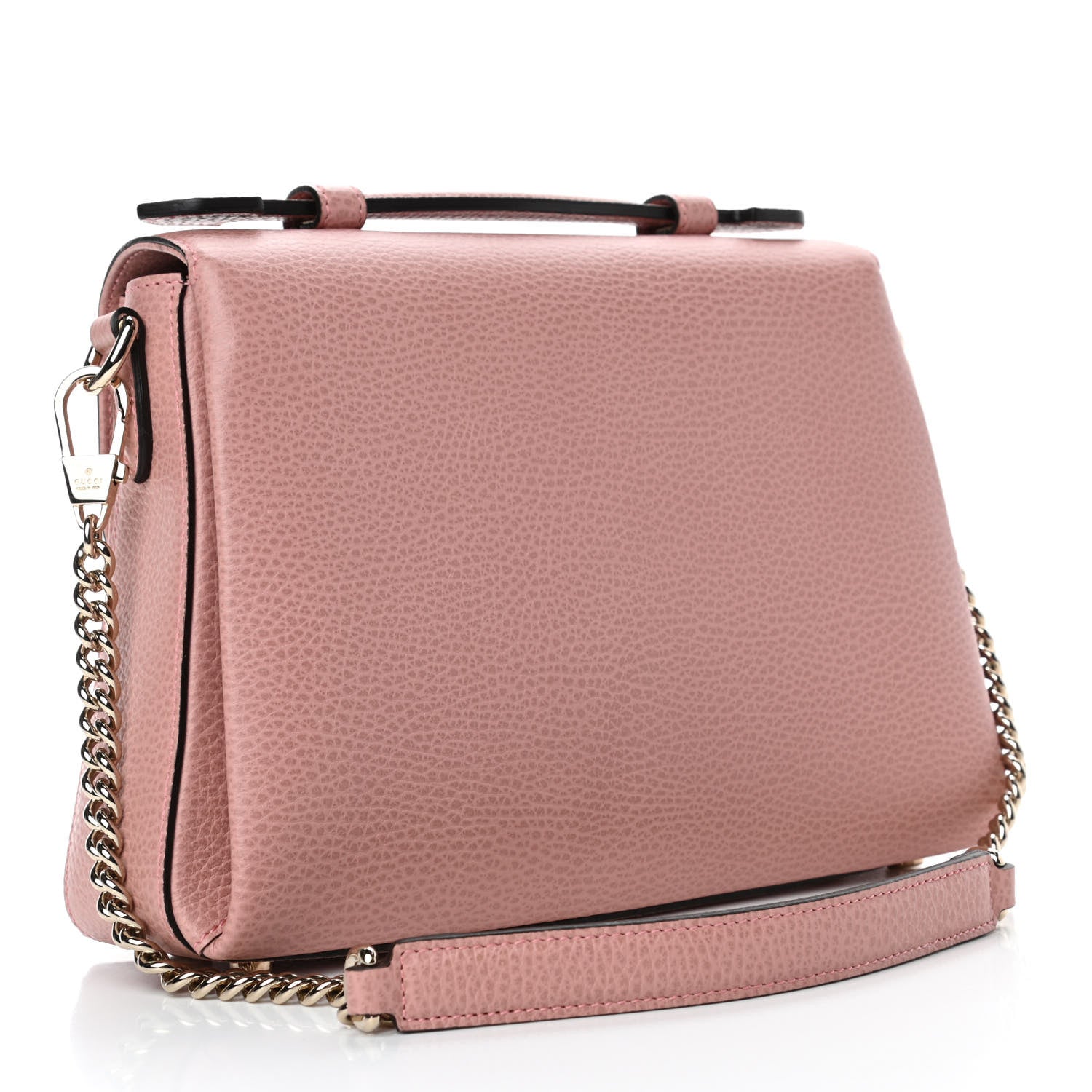 Gucci Dollar Calfskin Interlocking G Top Handle Shoulder Bag Soft Pink 2 of 4