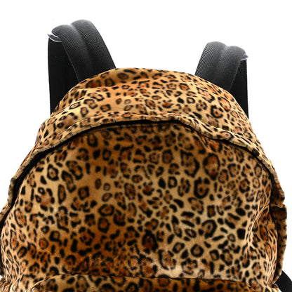Saint Laurent Velvet Printed Leopard Classic Hunting Backpack Brown 7 of 13