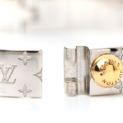 Louis Vuitton Brass Palladium Plated Nanogram Cuff M Silver 6 of 7