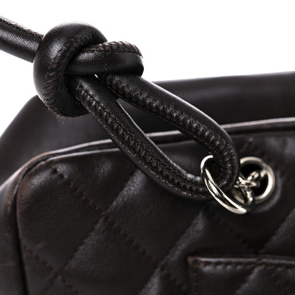 Chanel Calfskin Quilted Large Cambon Bowler Dark Brown 21 of 22