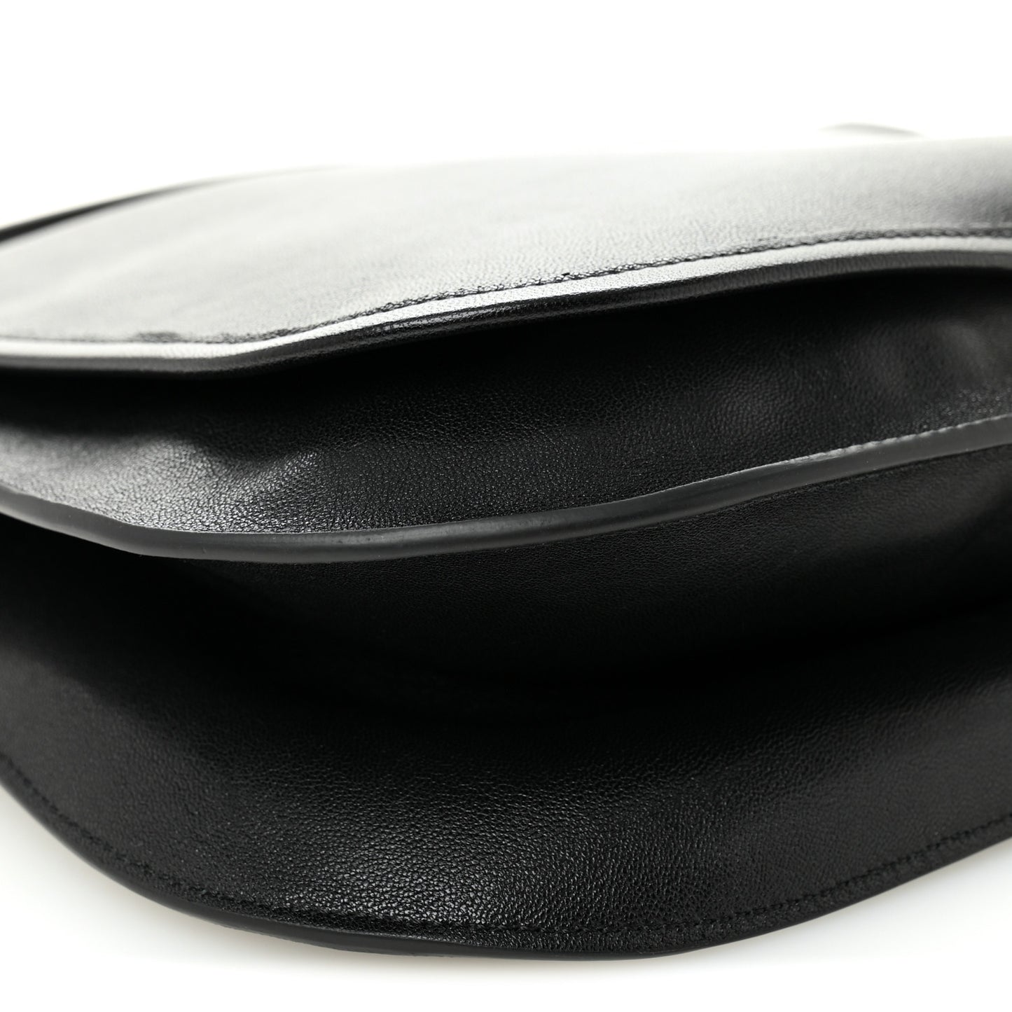 Shiny Lambskin Soft Triomphe Besace Bag Black