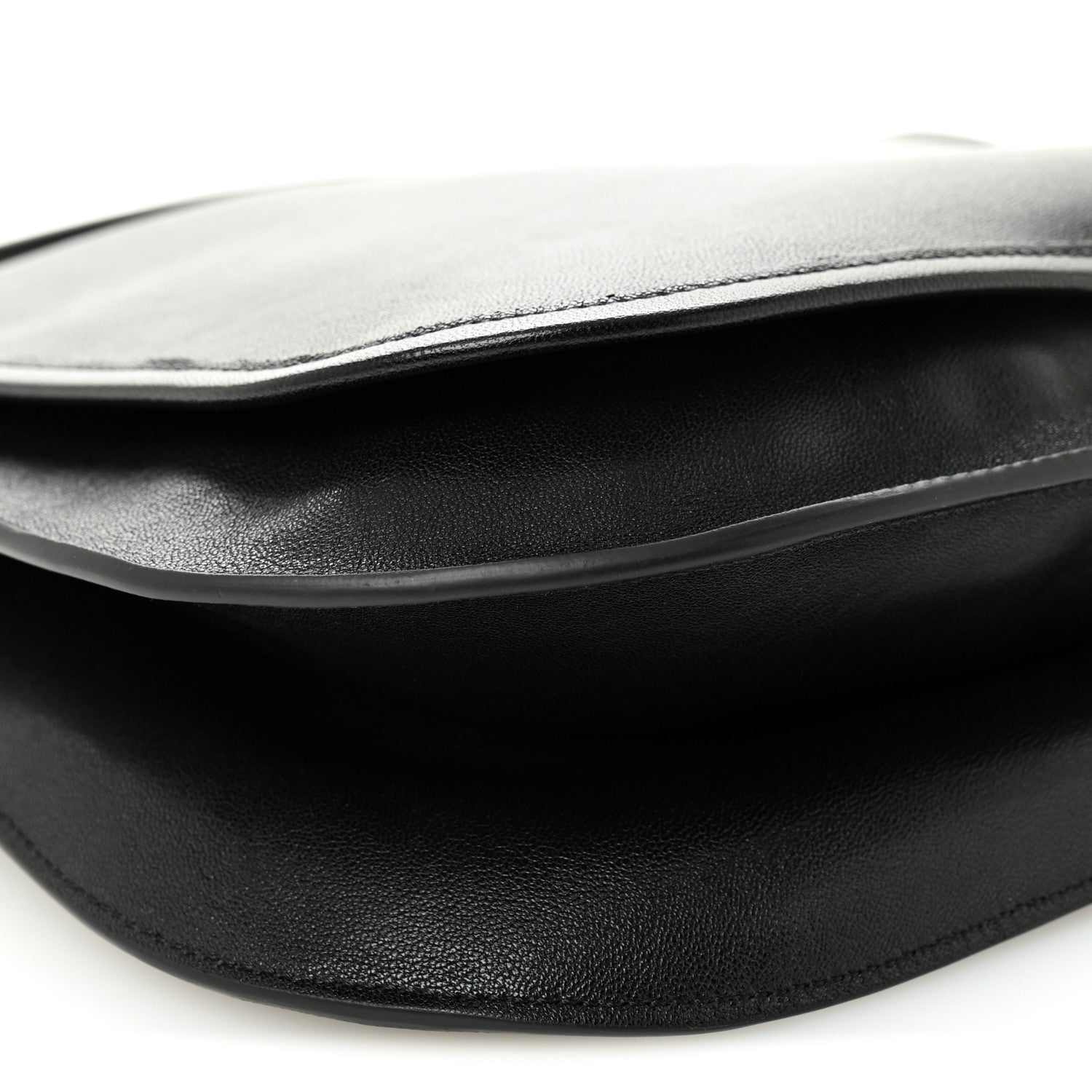Celine Shiny Lambskin Soft Triomphe Besace Bag Black 8 of 9
