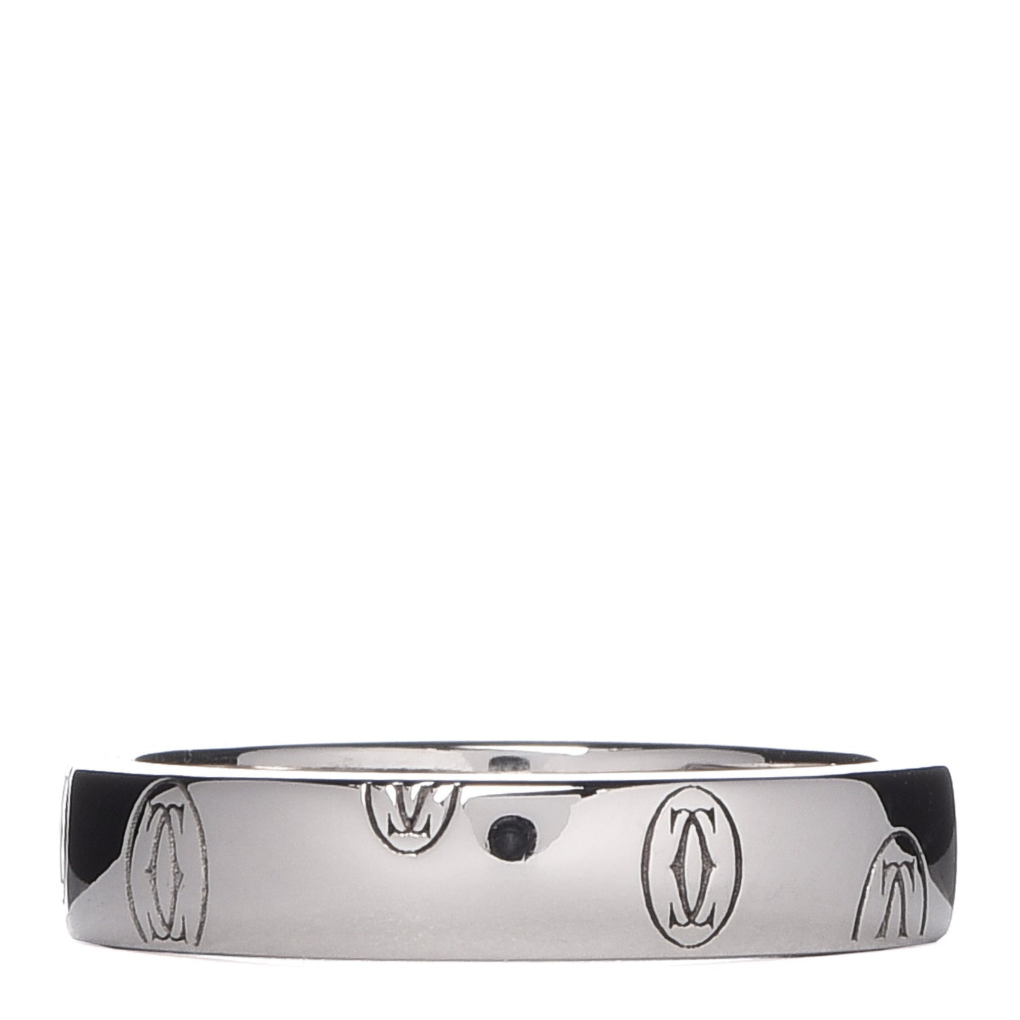 18K White Gold 4mm Happy Birthday Band Ring 51 5.75