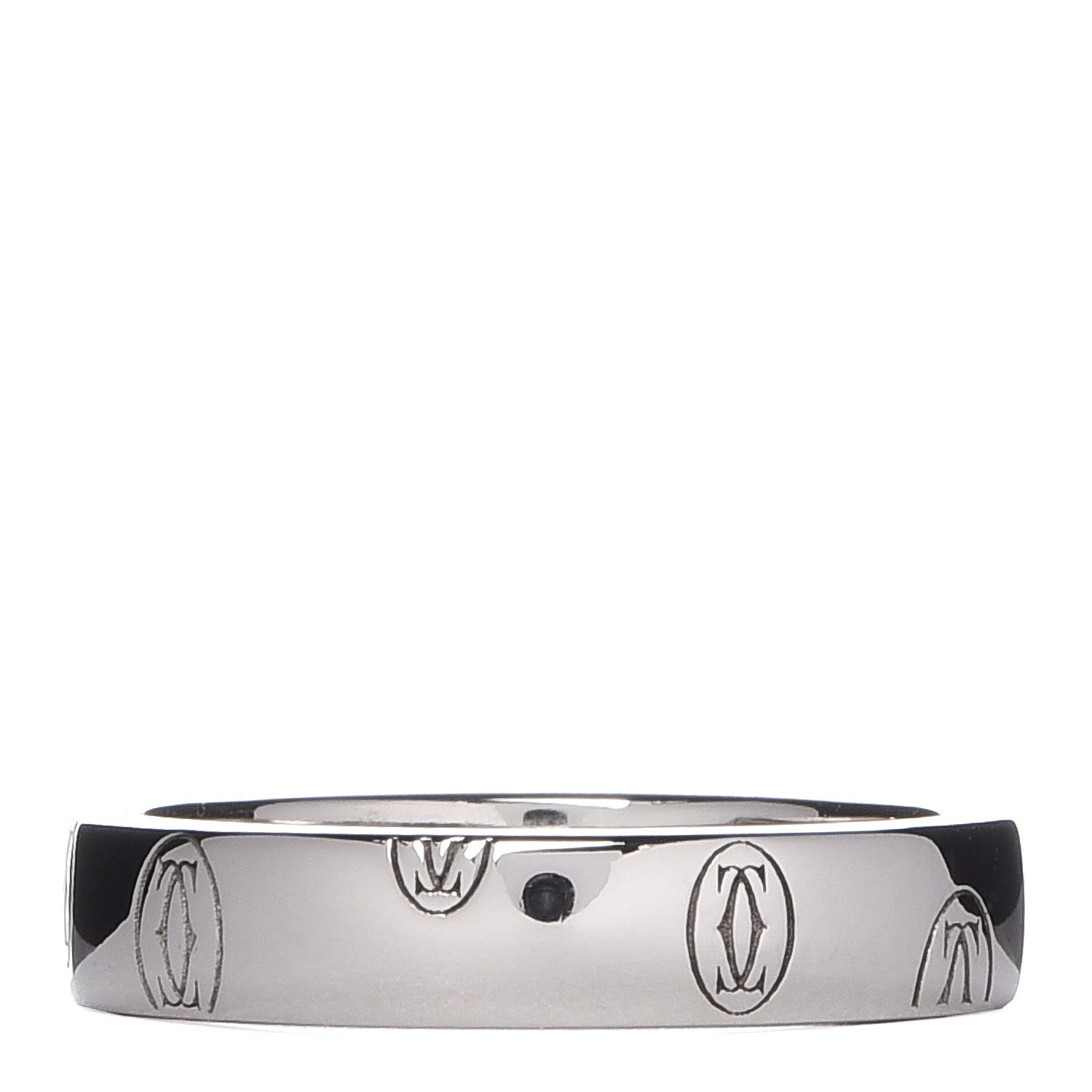 Cartier 18K White Gold 4mm Happy Birthday Band Ring 51 5.75 3 of 4