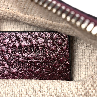 Gucci Metallic Pebbled Calfskin Small Soho Disco Bag Burgundy 6 of 17