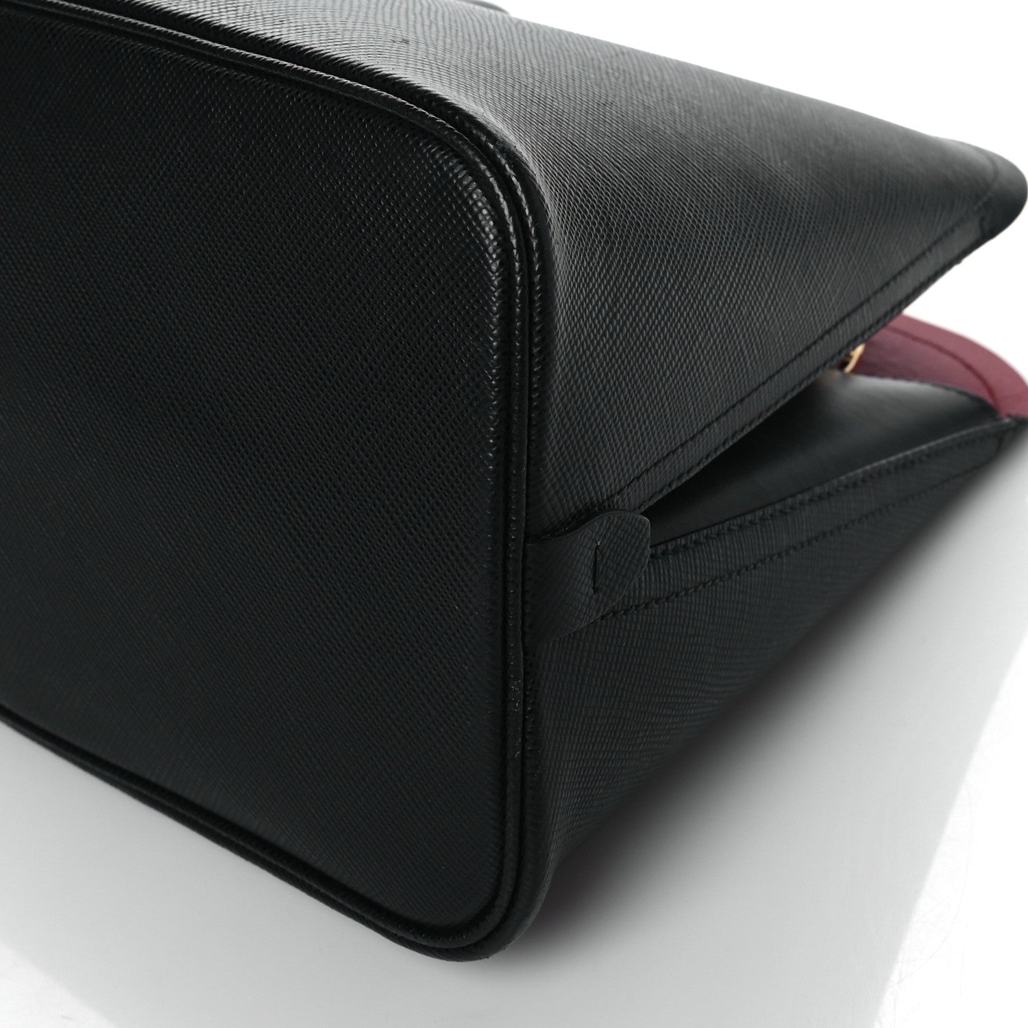 Prada Saffiano Cuir Matinee Tote Black Cherry 16 of 19